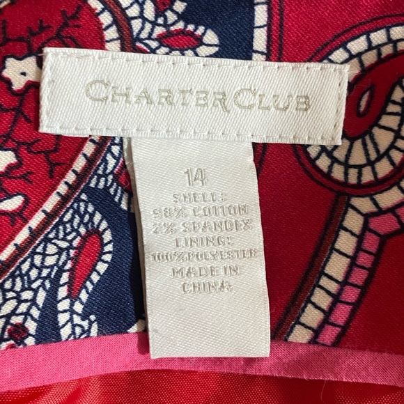 Charter Club Multi Color Paisley Straight Pencil Lined Pockets Size 14 SKU0443 - Picture 7 of 7